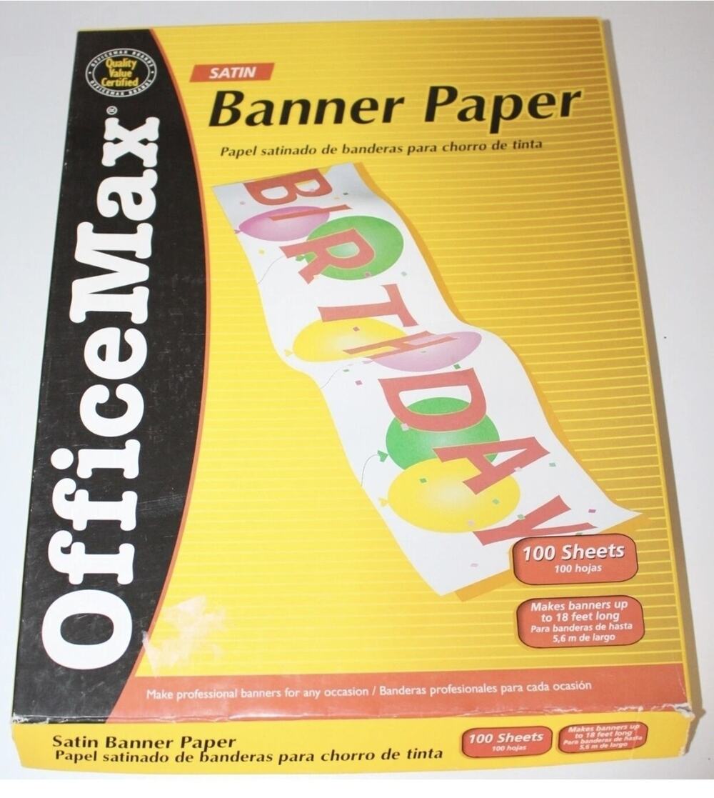 Satin Banner Paper 100 Continuous Sheets 8.5 x 11 in 18 ft Banners Ink Jet